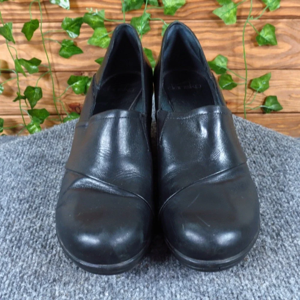Dansko Rosaline Womens Wedge Slip On Size 41‎ Black Leather Comfort Work